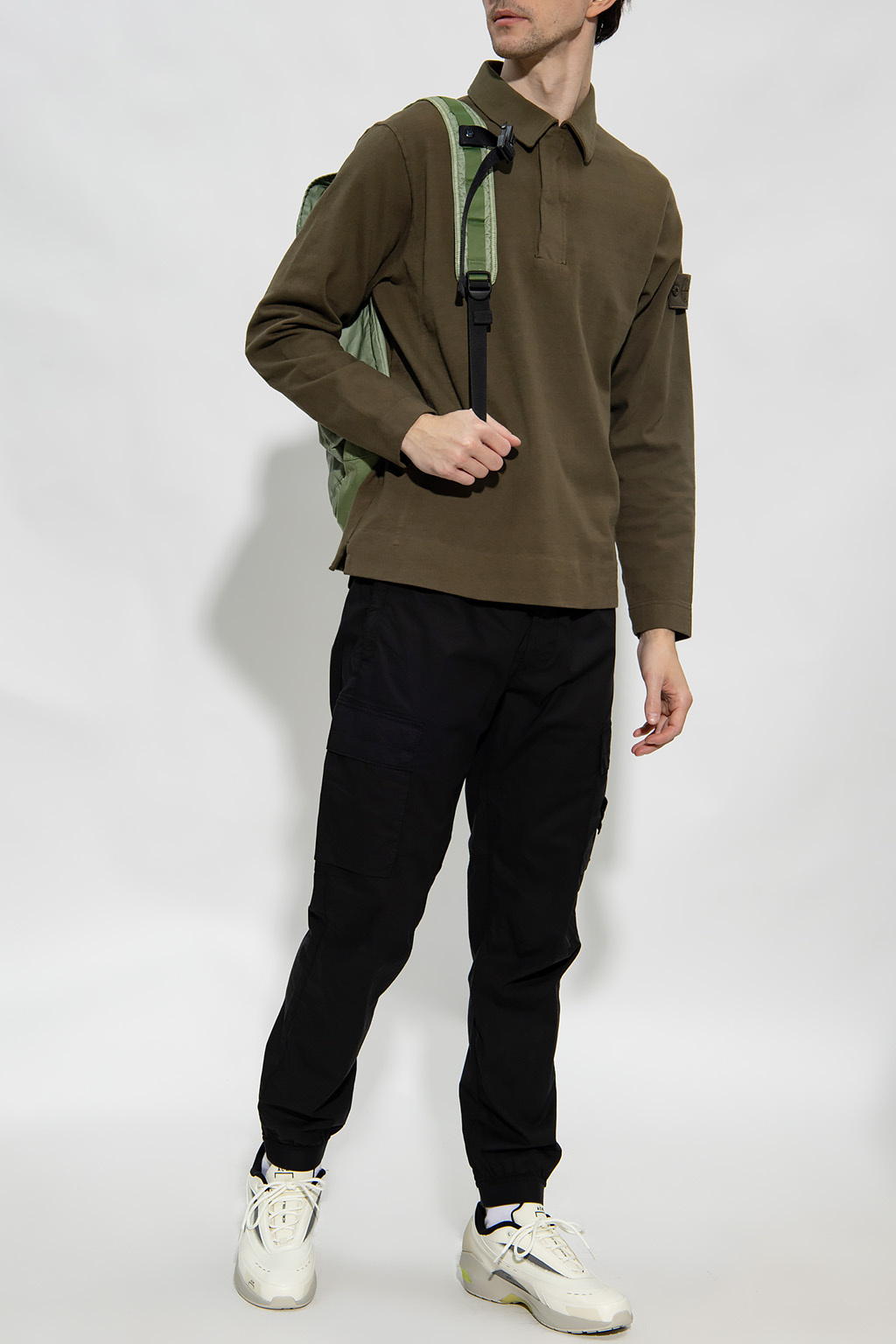 Green 'Ghost Piece' long - sleeved T - patchwork long Green 'Ghost Piece' long - sleeved T - patchwork long